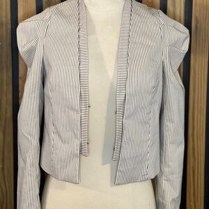 ZARA Striped Open-Front Jacket
